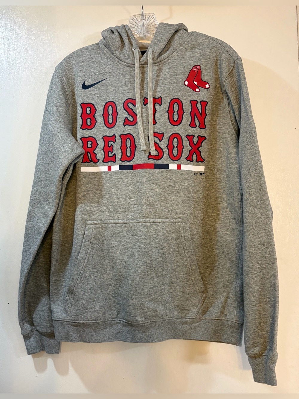 Men's Boston Red Sox Nike Gray Color Bar Club Pullover Hoodie Sz Medium